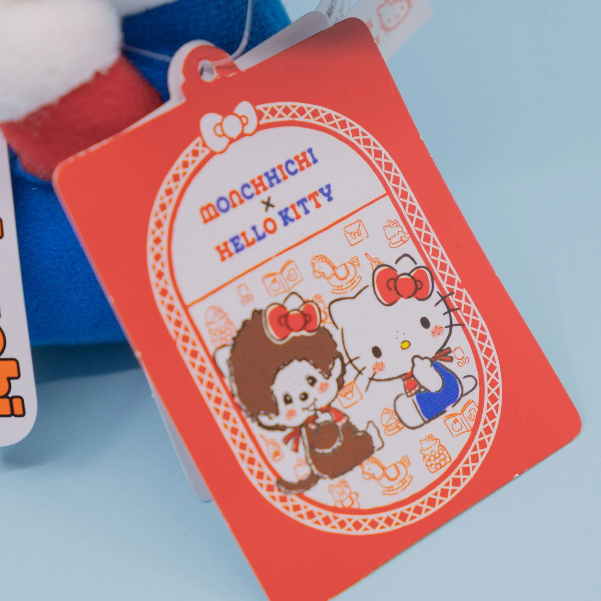 Hello Kitty x Monchhichi Plush (Overalls Hello Kitty) - Image 3