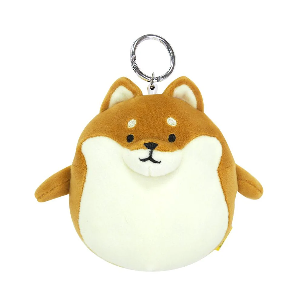 Hughug Mocchiri Reel Keychain with a Pocket Shiba Inu